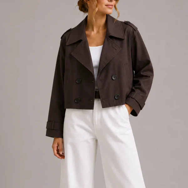 Kurze Trenchjacke mit Reverskragen