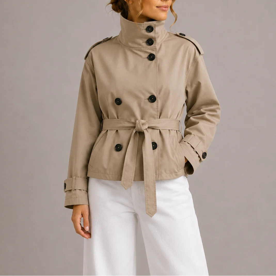 Kurze Trenchjacke mit Taillengürtel