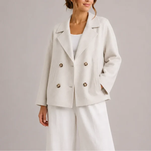 Taillierte Kurzjacke mit breitem Revers